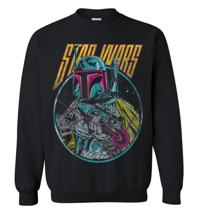 Star Wars Boba Fett Neon Blaster Vintage Graphic Sweatshirt