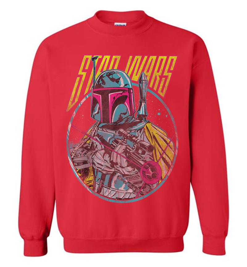 Inktee Store - Star Wars Boba Fett Neon Blaster Vintage Graphic Sweatshirt Image