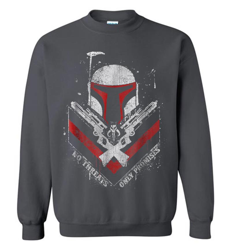 Inktee Store - Star Wars Boba Fett No Threats Only Promises Graphic Sweatshirt Image