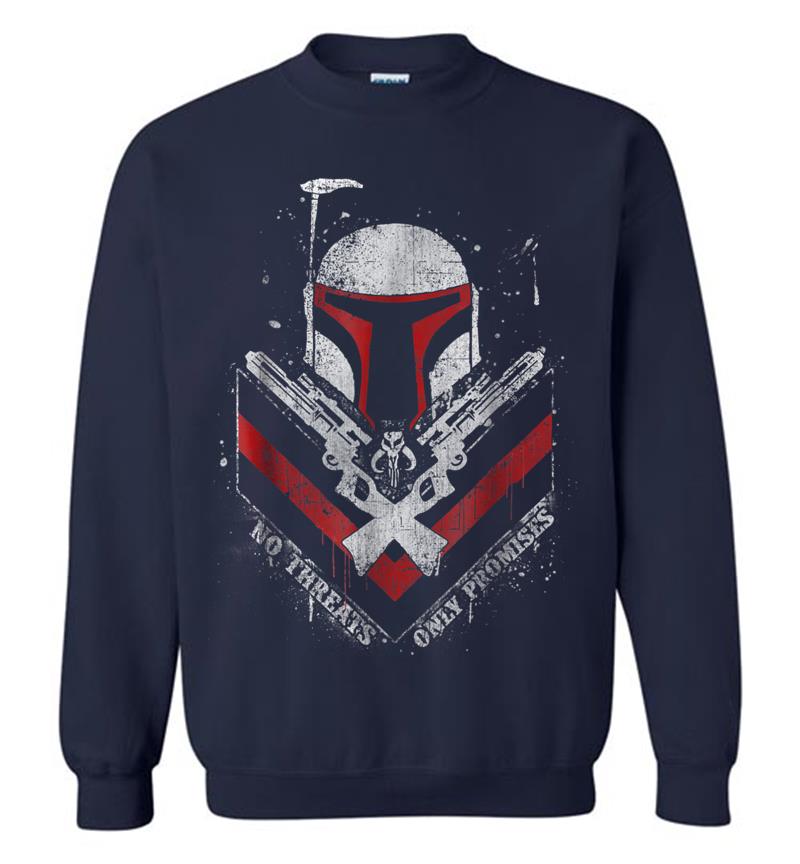 Inktee Store - Star Wars Boba Fett No Threats Only Promises Graphic Sweatshirt Image