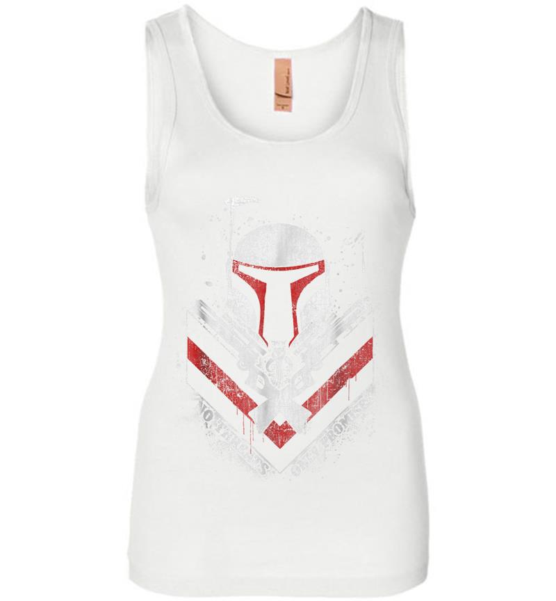 Inktee Store - Star Wars Boba Fett No Threats Only Promises Graphic Womens Jersey Tank Top Image