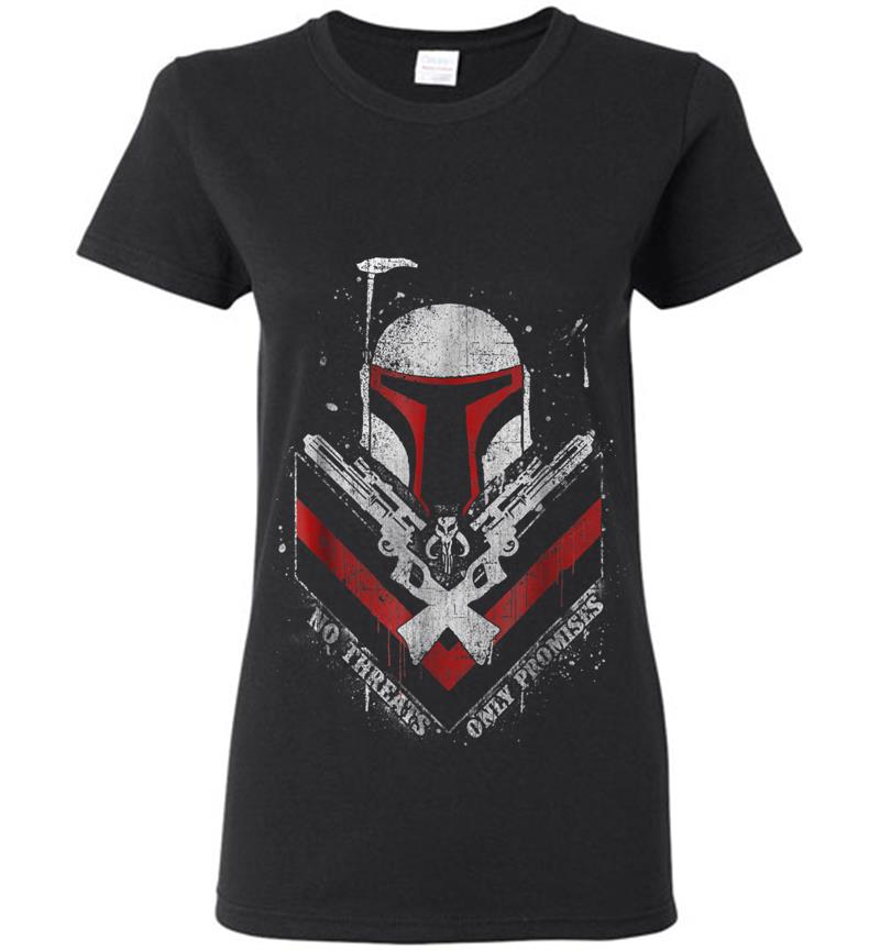 Star Wars Boba Fett No Threats Only Promises Graphic Womens T-Shirt