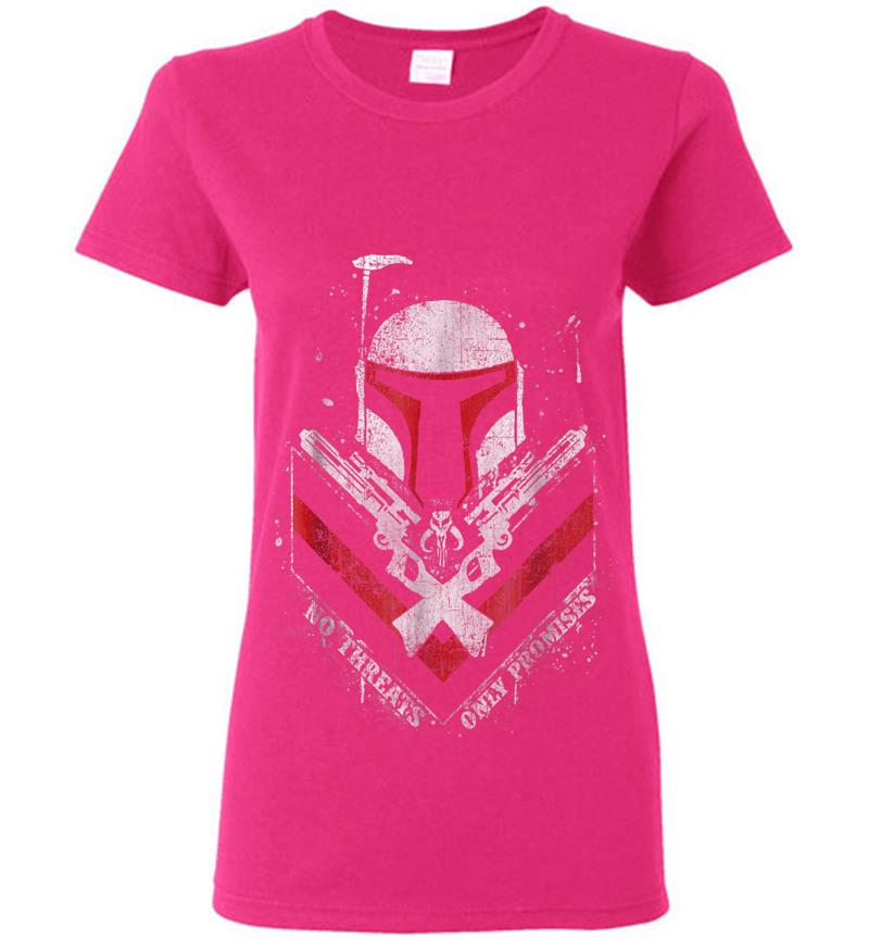 Inktee Store - Star Wars Boba Fett No Threats Only Promises Graphic Womens T-Shirt Image