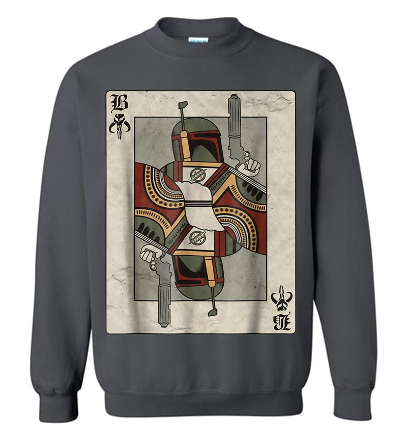Inktee Store - Star Wars Boba Fett Playing Card Graphic Sweatshirt Image