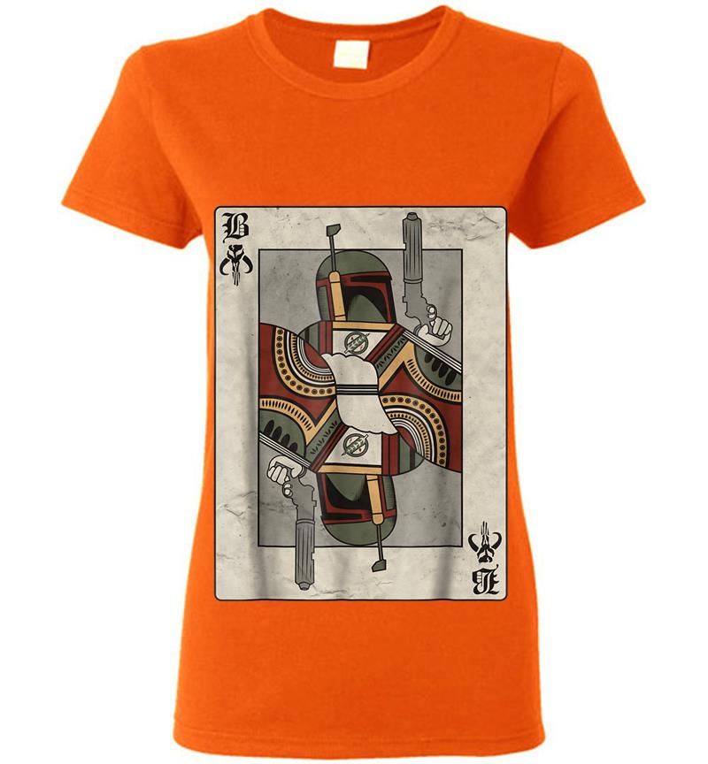 Inktee Store - Star Wars Boba Fett Playing Card Graphic Womens T-Shirt Image