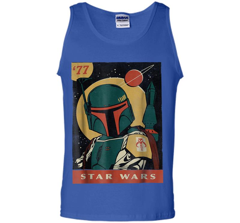 Inktee Store - Star Wars Boba Fett Vintage Trading Card '77 Graphic Mens Tank Top Image