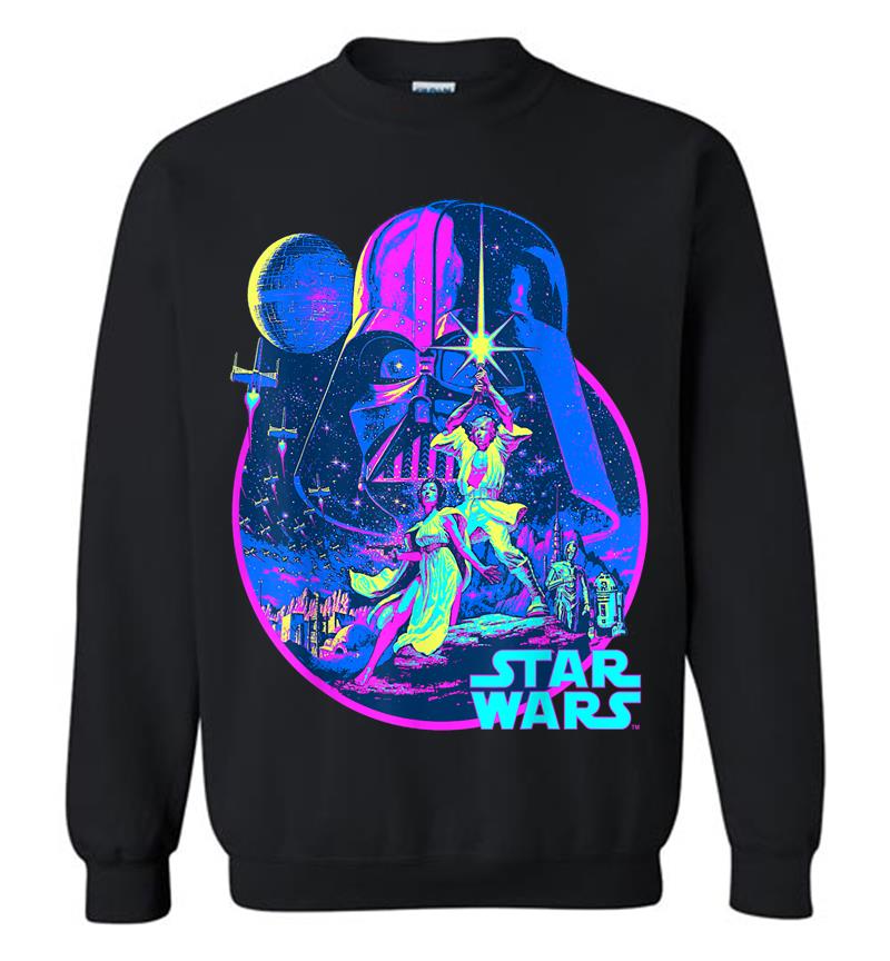 Star Wars Bright Classic Neon Poster Art Graphic Sweatshirt