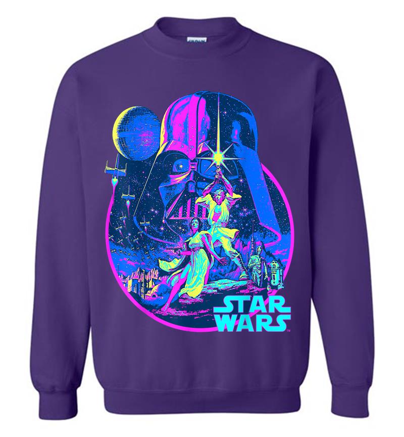 Inktee Store - Star Wars Bright Classic Neon Poster Art Graphic Sweatshirt Image