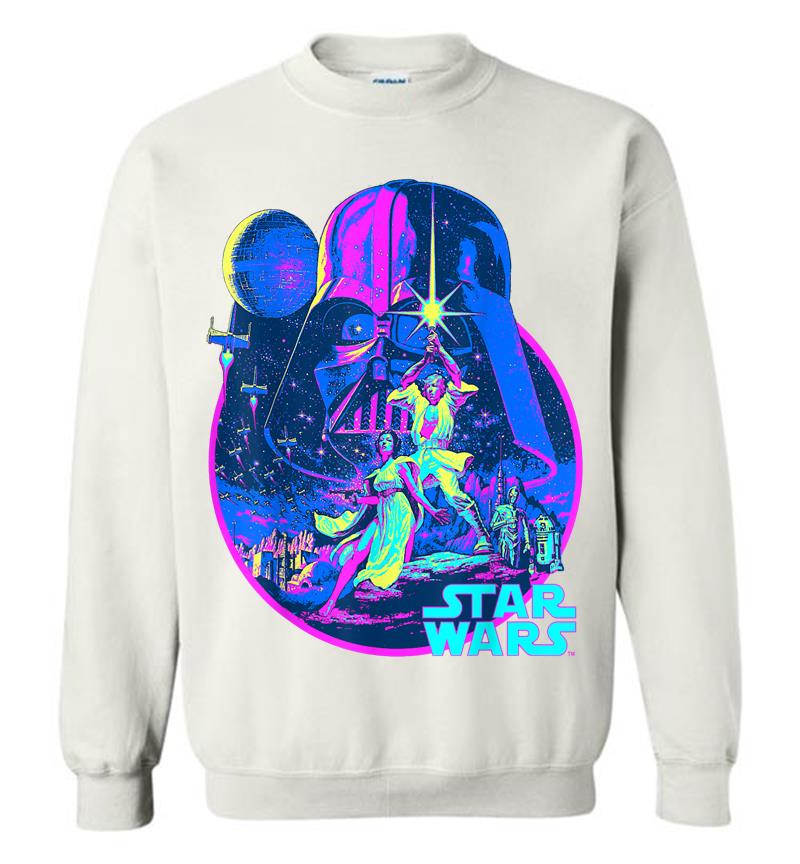 Inktee Store - Star Wars Bright Classic Neon Poster Art Graphic Sweatshirt Image