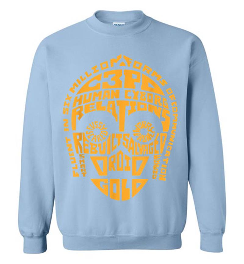 Inktee Store - Star Wars C3Po Human Cyborg Word Relations Sweatshirt Image