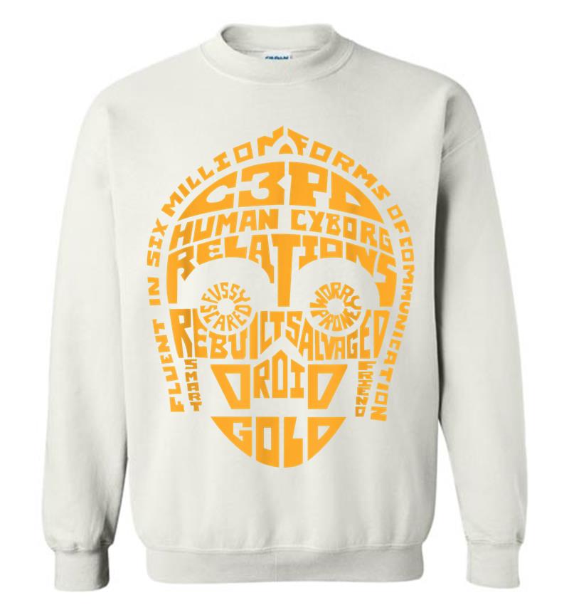 Inktee Store - Star Wars C3Po Human Cyborg Word Relations Sweatshirt Image