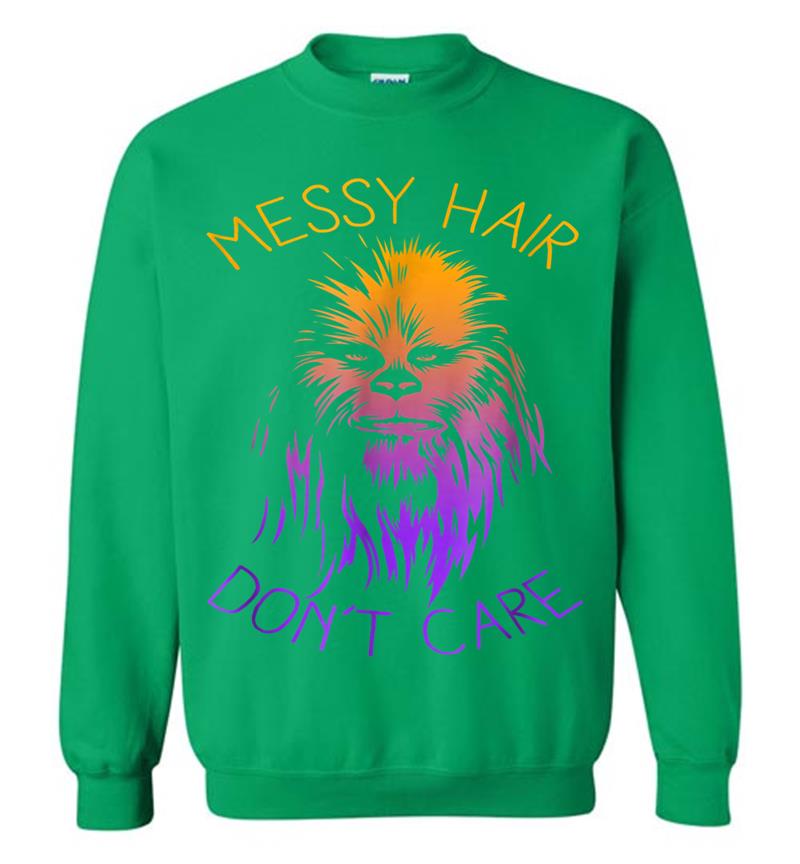 Inktee Store - Star Wars Chewbacca Messy Hair Don'T Care Graphic Sweatshirt Image