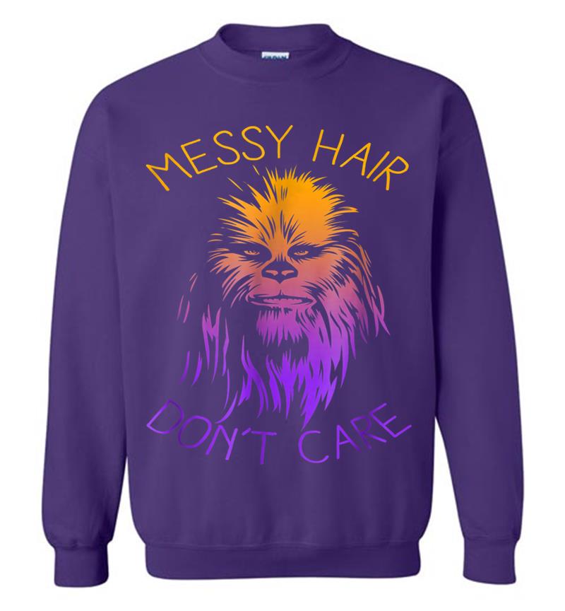 Inktee Store - Star Wars Chewbacca Messy Hair Don'T Care Graphic Sweatshirt Image