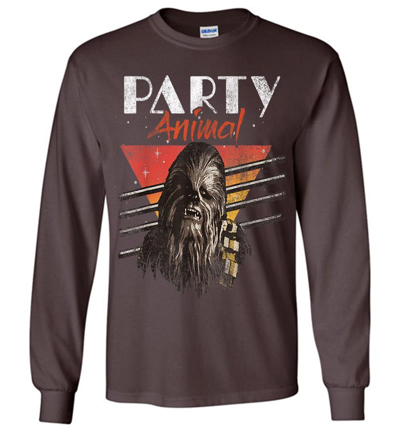 Inktee Store - Star Wars Chewbacca Party Animal Vintage Graphic Long Sleeve T-Shirt Image