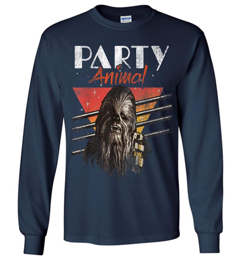 Inktee Store - Star Wars Chewbacca Party Animal Vintage Graphic Long Sleeve T-Shirt Image