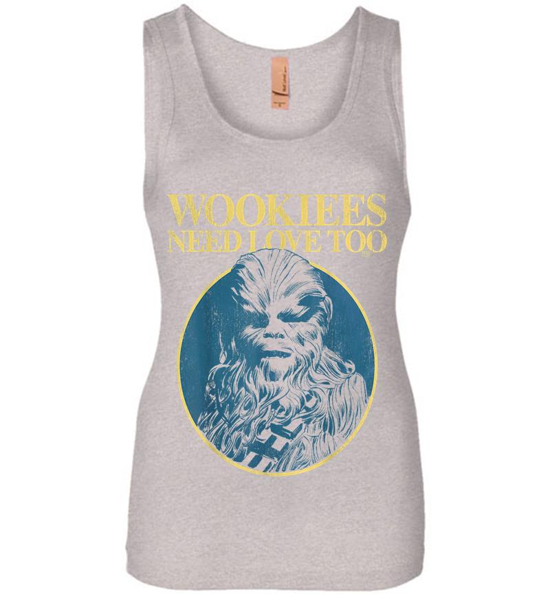 Inktee Store - Star Wars Chewbacca Wookiees Need Love Too Graphic Womens Jersey Tank Top Image
