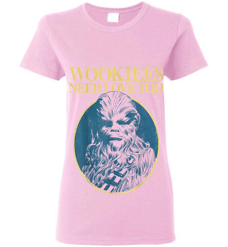 Inktee Store - Star Wars Chewbacca Wookiees Need Love Too Graphic Womens T-Shirt Image