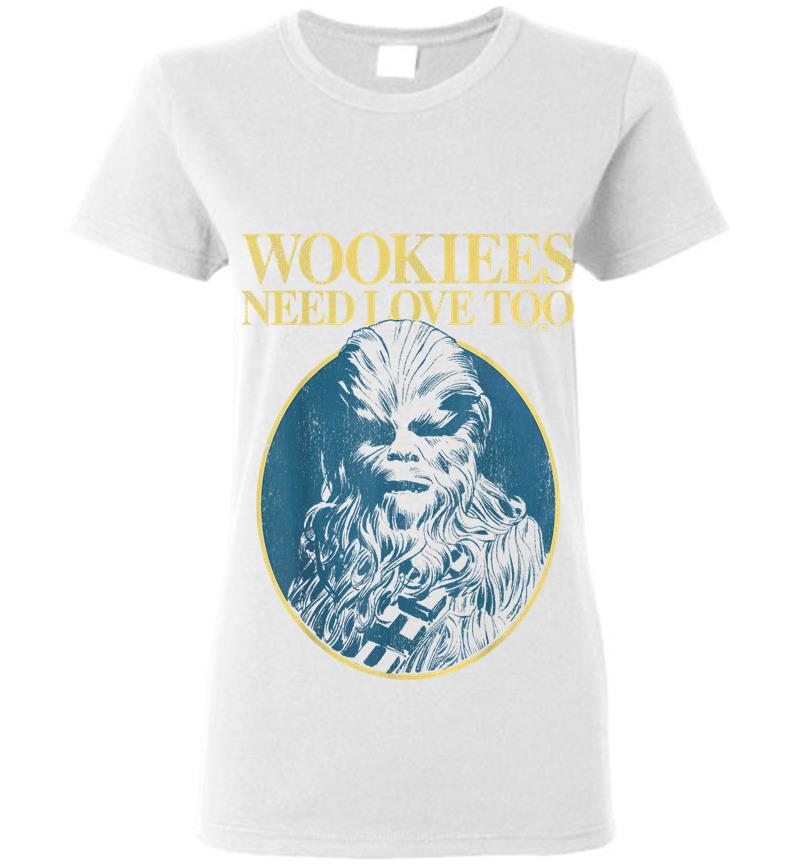 Inktee Store - Star Wars Chewbacca Wookiees Need Love Too Graphic Womens T-Shirt Image