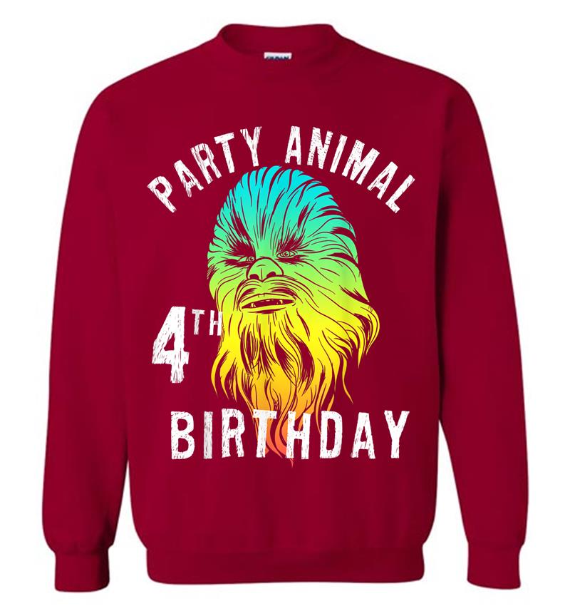 Inktee Store - Star Wars Chewie Party Animal 4Th Birthday Colorful Portrait Sweatshirt Image