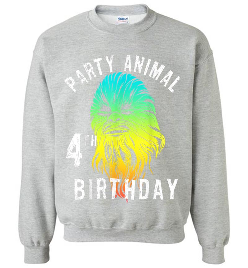 Inktee Store - Star Wars Chewie Party Animal 4Th Birthday Colorful Portrait Sweatshirt Image