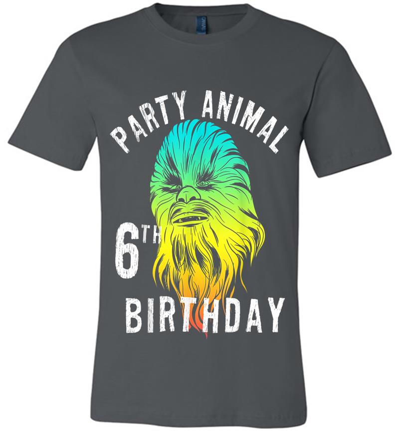 Star Wars Chewie Party Animal 6Th Birthday Color Portrait Premium T-Shirt