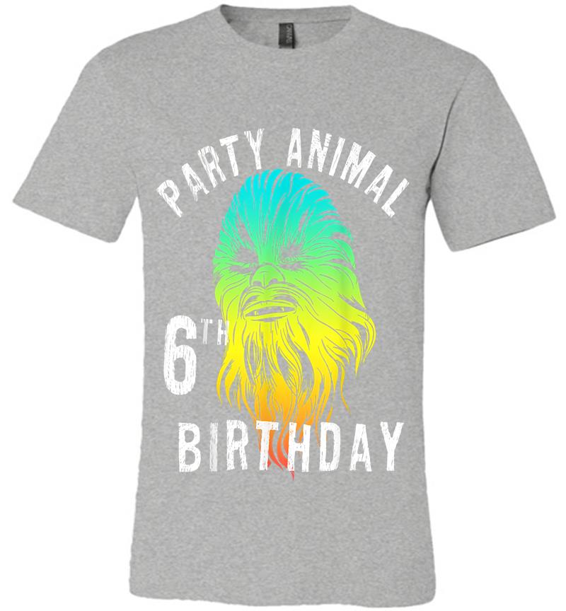 Inktee Store - Star Wars Chewie Party Animal 6Th Birthday Color Portrait Premium T-Shirt Image
