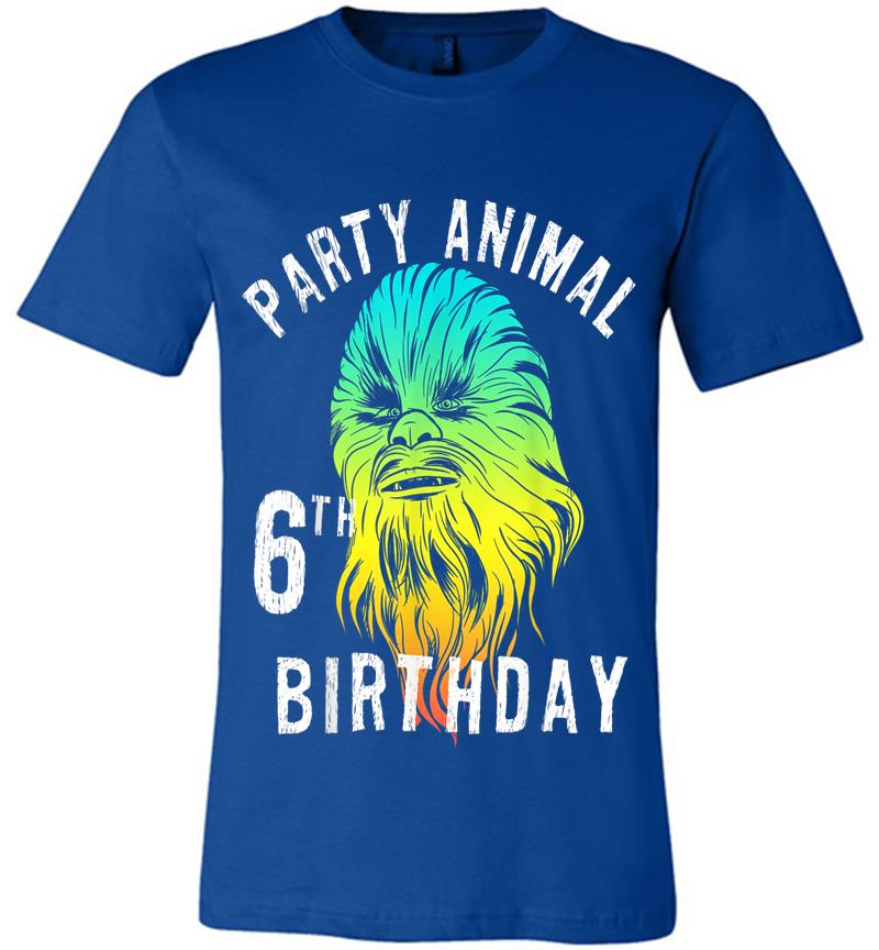 Inktee Store - Star Wars Chewie Party Animal 6Th Birthday Color Portrait Premium T-Shirt Image