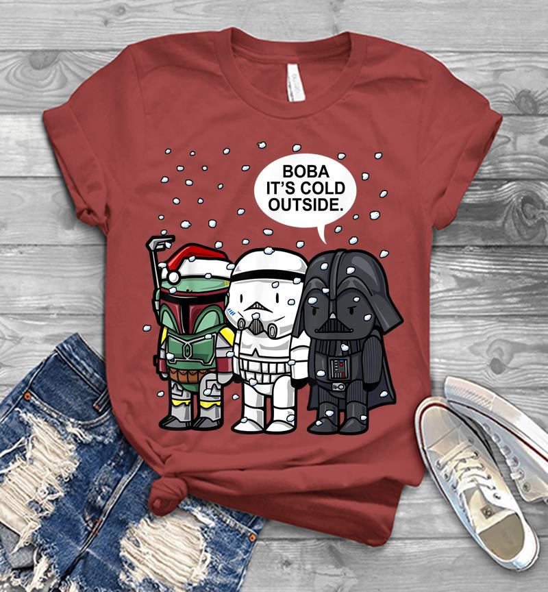 Inktee Store - Star Wars Christmas Boba It'S Cold Outside Graphic Mens T-Shirt Image