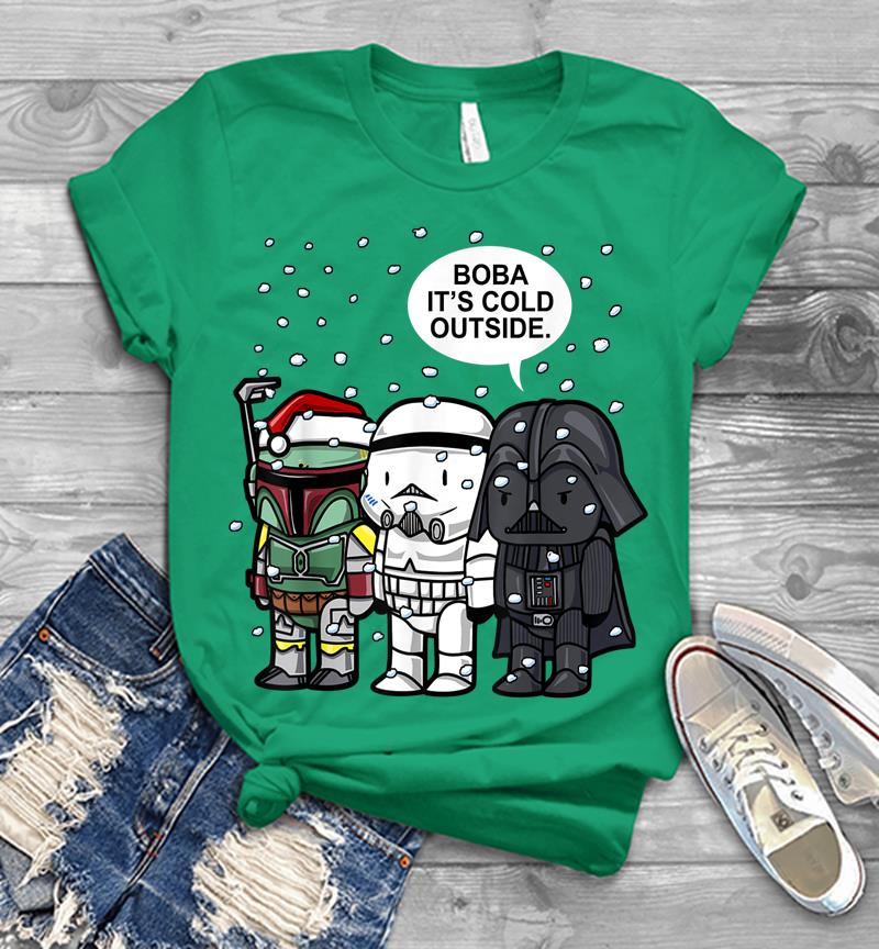 Inktee Store - Star Wars Christmas Boba It'S Cold Outside Graphic Mens T-Shirt Image