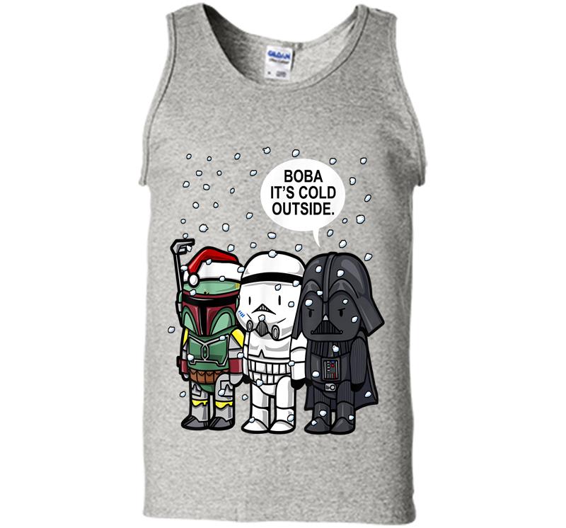 Star Wars Christmas Boba It'S Cold Outside Graphic Mens Tank Top