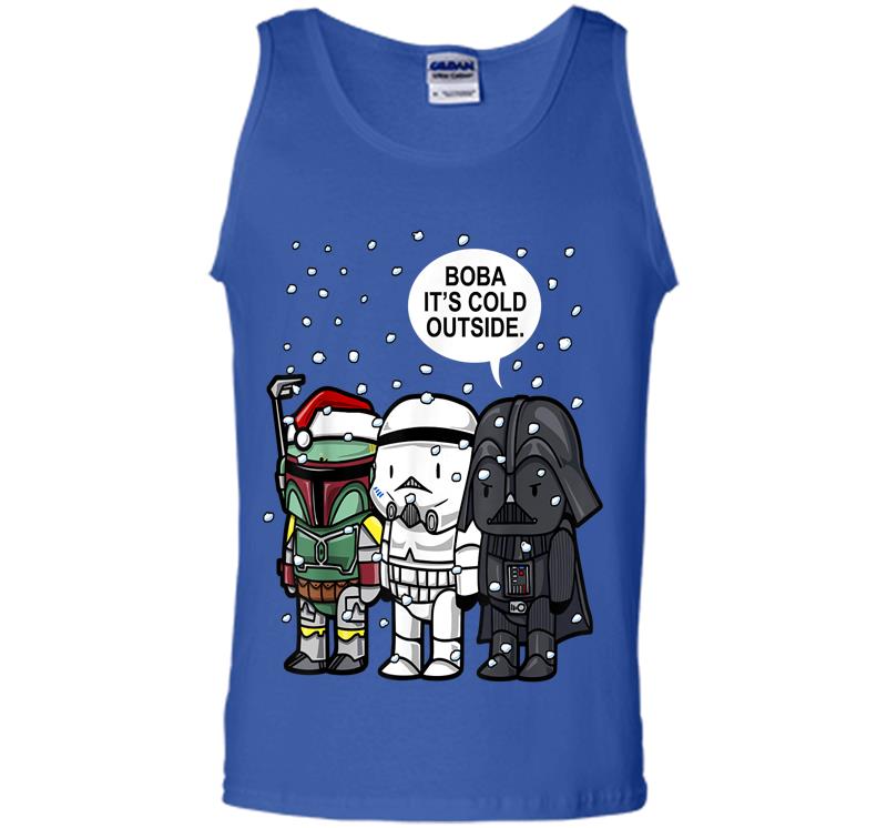 Inktee Store - Star Wars Christmas Boba It'S Cold Outside Graphic Mens Tank Top Image