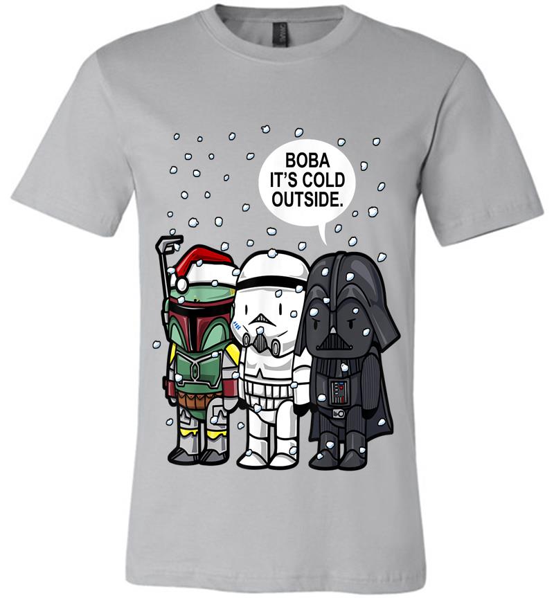 Inktee Store - Star Wars Christmas Boba It'S Cold Outside Graphic Premium T-Shirt Image