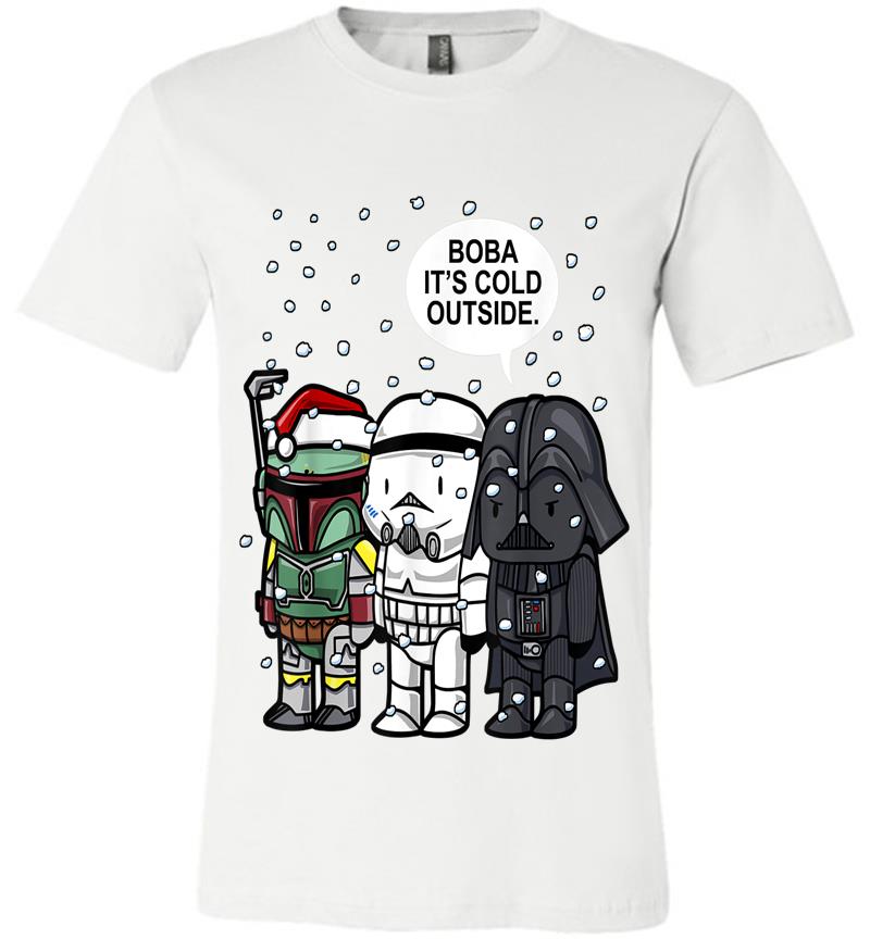 Inktee Store - Star Wars Christmas Boba It'S Cold Outside Graphic Premium T-Shirt Image