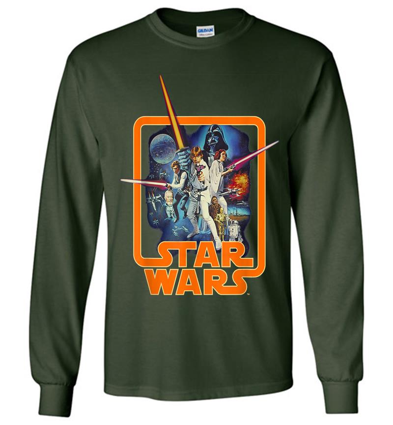 Inktee Store - Star Wars Classic A New Hope Movie Badge Graphic Long Sleeve T-Shirt Image