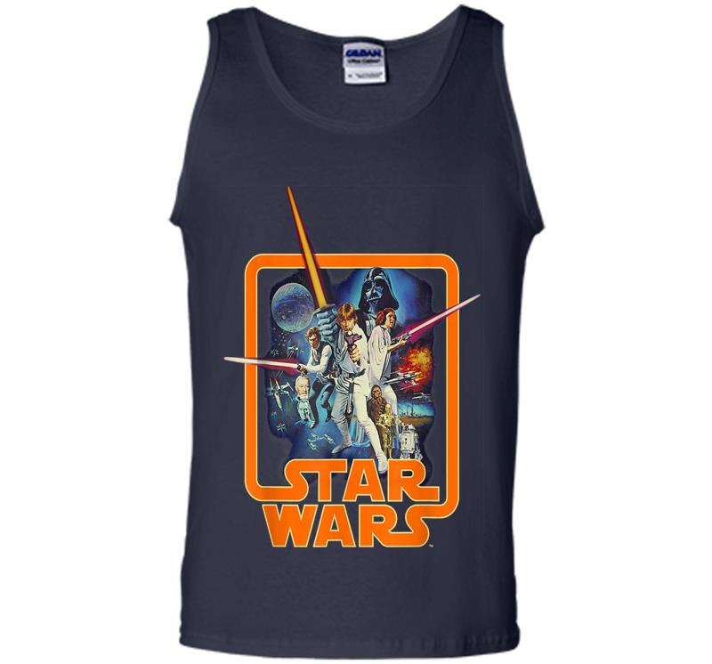 Inktee Store - Star Wars Classic A New Hope Movie Badge Graphic Mens Tank Top Image