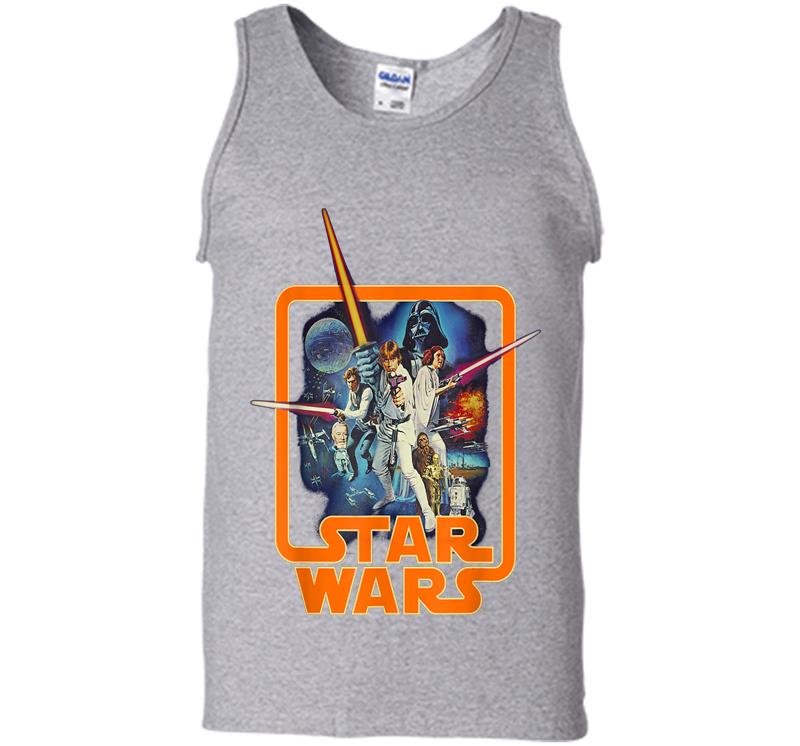 Inktee Store - Star Wars Classic A New Hope Movie Badge Graphic Mens Tank Top Image