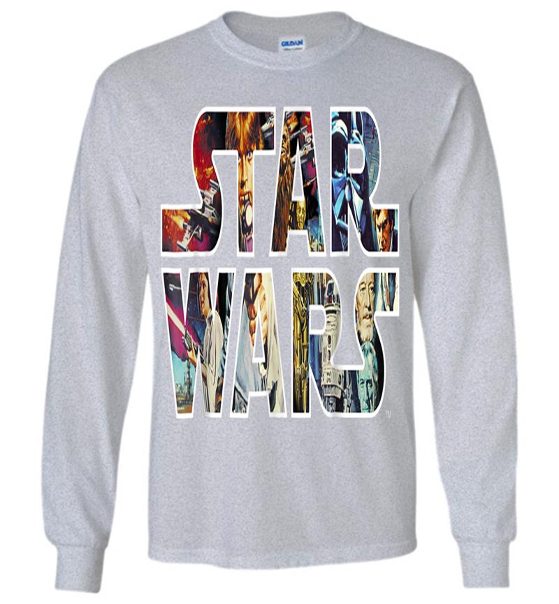 Inktee Store - Star Wars Classic Movie Poster Logo Graphic Long Sleeve T-Shirt Image