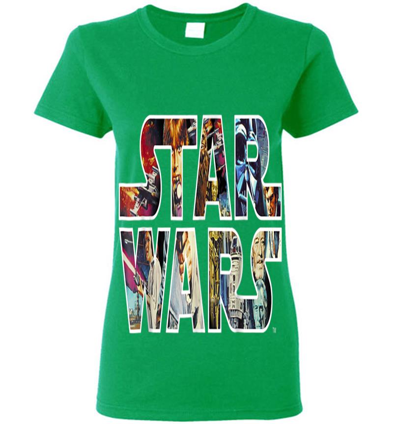 Inktee Store - Star Wars Classic Movie Poster Logo Graphic Womens T-Shirt Image