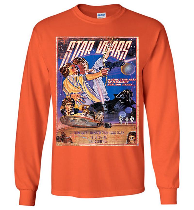Inktee Store - Star Wars Classic Vintage Movie Poster Graphic Long Sleeve T-Shirt Image