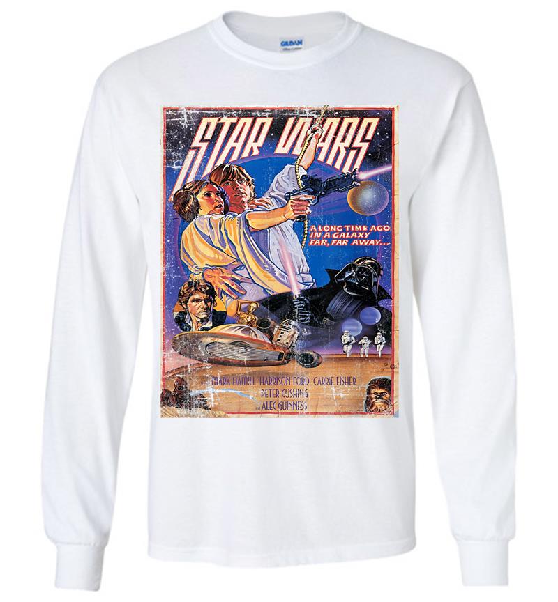 Inktee Store - Star Wars Classic Vintage Movie Poster Graphic Long Sleeve T-Shirt Image