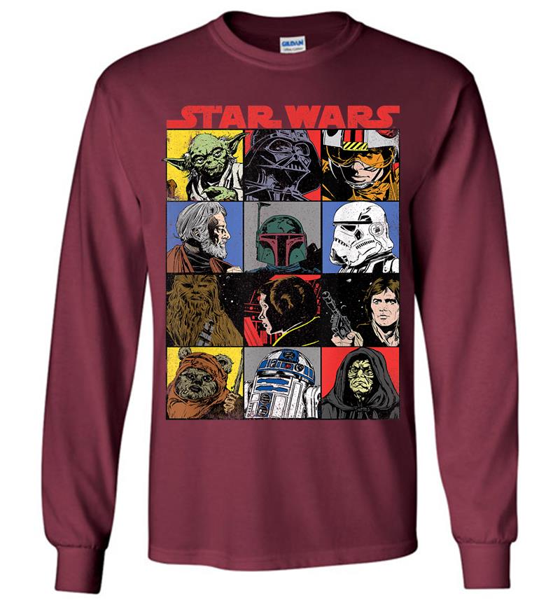 Inktee Store - Star Wars Comic Strip Cartoon Group Long Sleeve T-Shirt Image