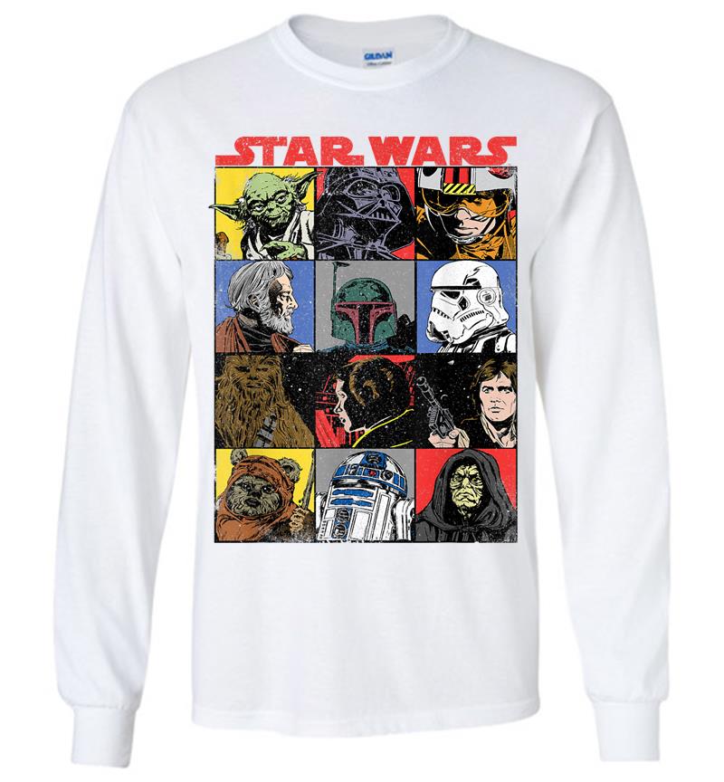 Inktee Store - Star Wars Comic Strip Cartoon Group Long Sleeve T-Shirt Image