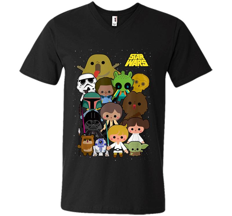 Star Wars Cute Cartoon Character Group Kawaii V-Neck T-Shirt