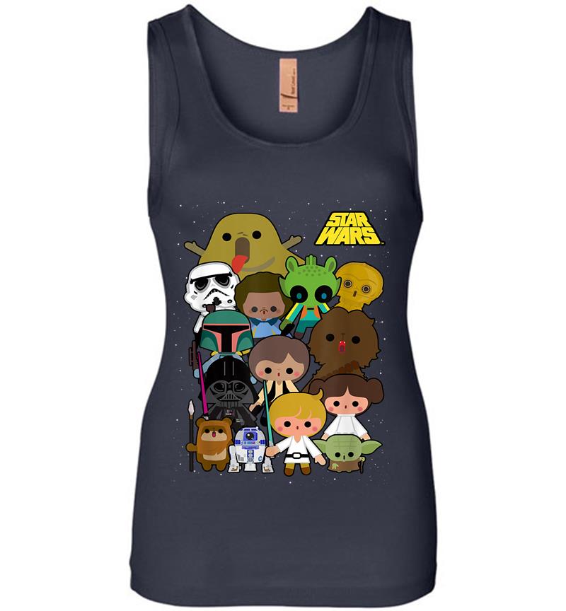 Inktee Store - Star Wars Cute Cartoon Character Group Kawaii Womens Jersey Tank Top Image