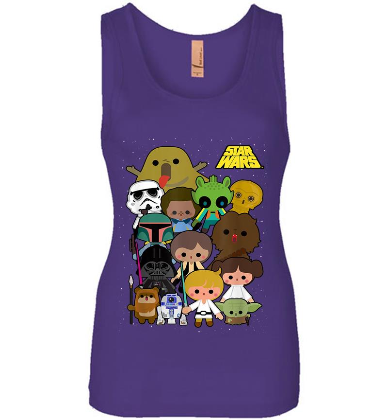 Inktee Store - Star Wars Cute Cartoon Character Group Kawaii Womens Jersey Tank Top Image
