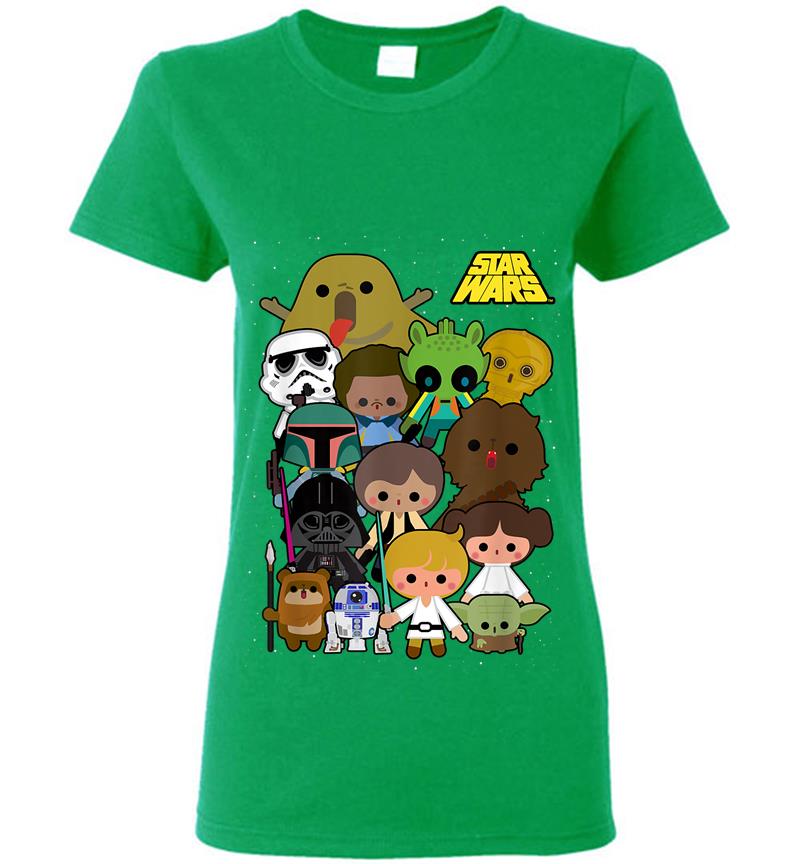 Inktee Store - Star Wars Cute Cartoon Character Group Kawaii Womens T-Shirt Image