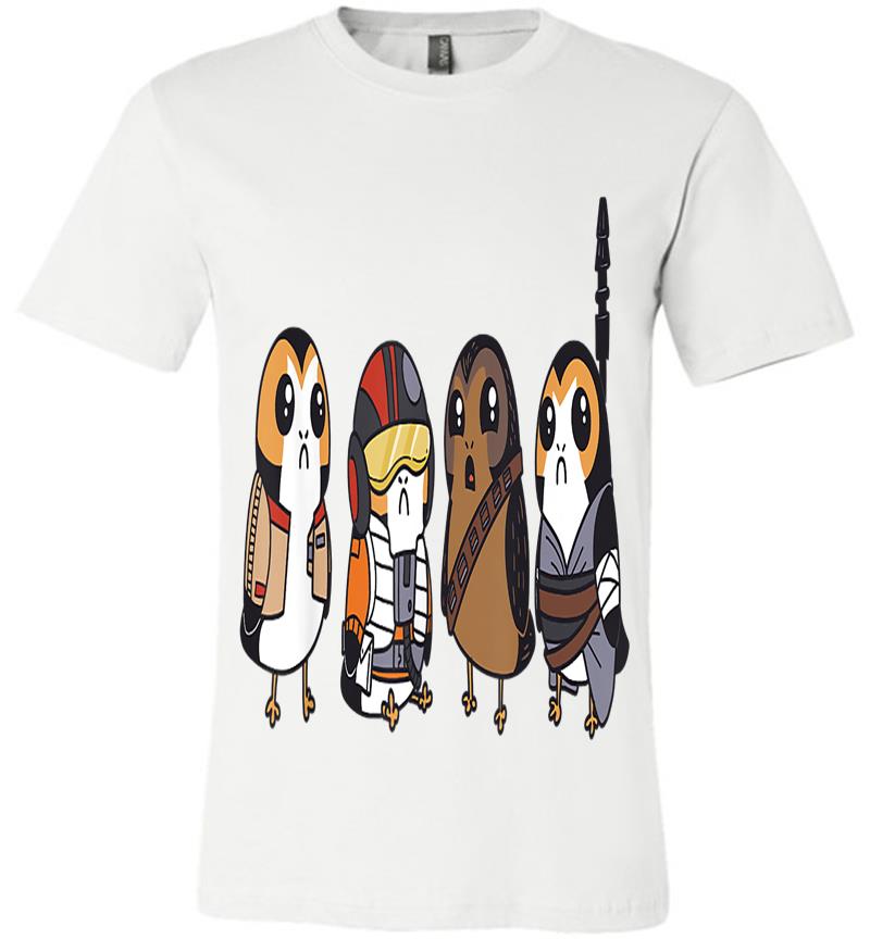 Inktee Store - Star Wars Cute Porgs Dressed As Characters Portrait Premium T-Shirt Image