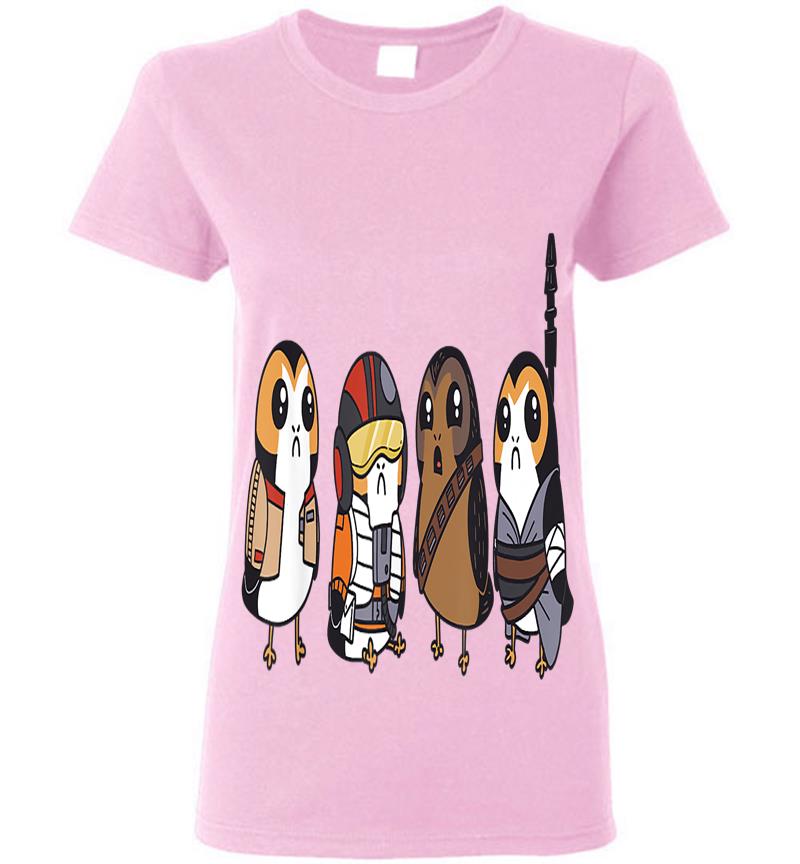 Inktee Store - Star Wars Cute Porgs Dressed As Characters Portrait Womens T-Shirt Image