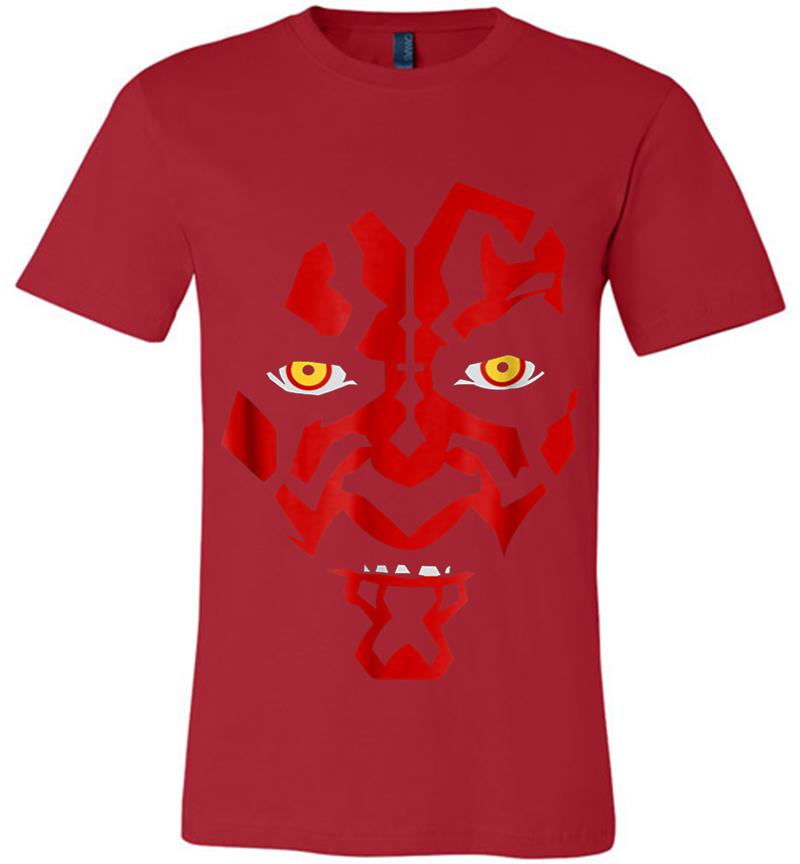 Inktee Store - Star Wars Darth Maul Hooded Face Creeping Graphic Premium T-Shirt Image