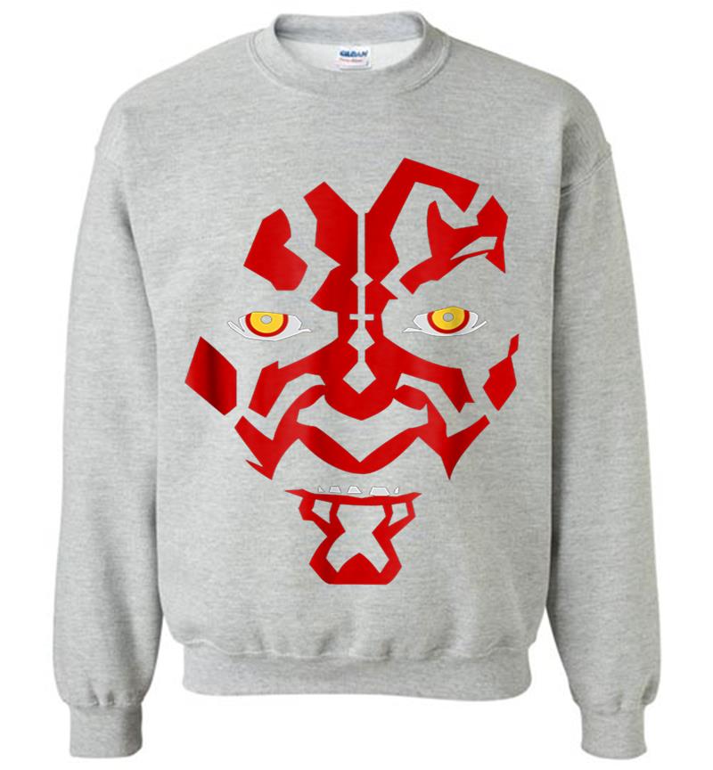 Inktee Store - Star Wars Darth Maul Hooded Face Creeping Graphic Sweatshirt Image